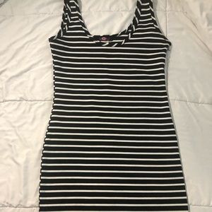 Black and white striped dress